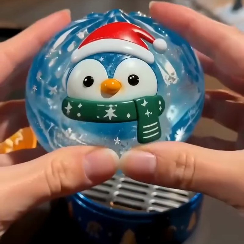 Christmas Glitter Dumpling Squishy in a Mini Steamer Tin