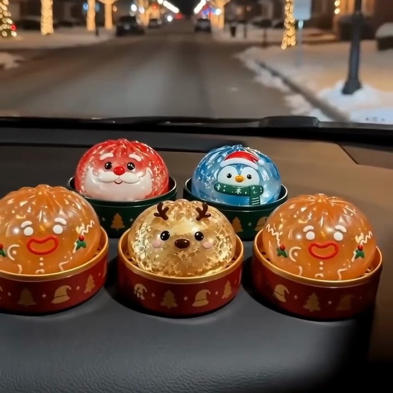 Christmas Glitter Dumpling Squishy in a Mini Steamer Tin