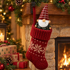 Christmas Gonk Figurine with Red and White Striped Hat