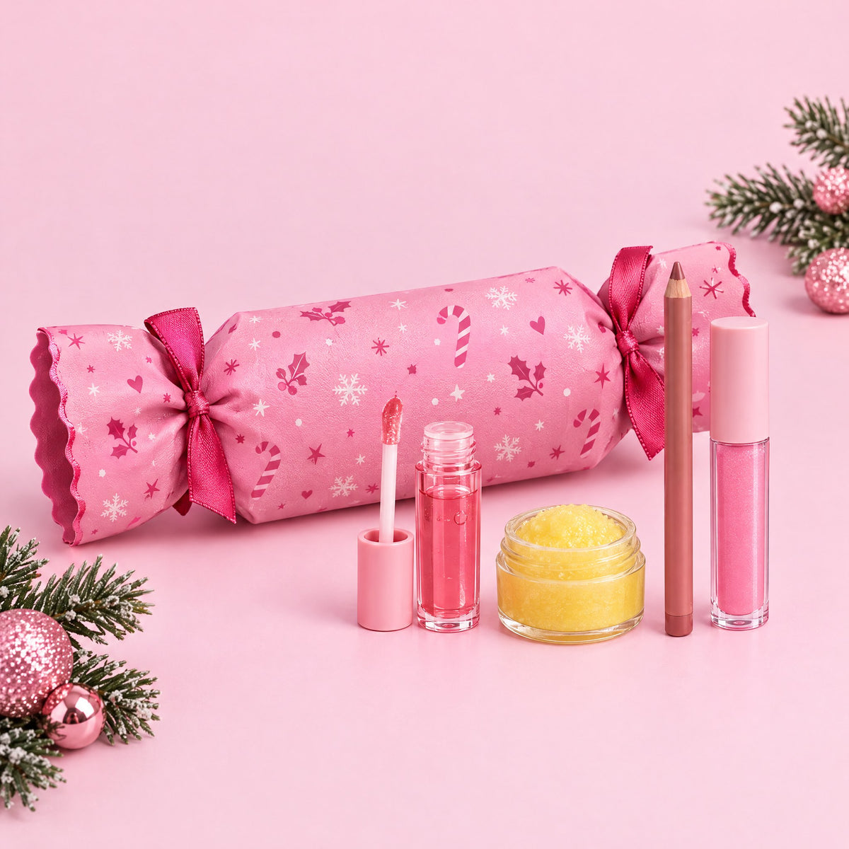Christmas Lip Care Mystery Cracker with 4 Lip Products