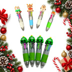 christmas mini multicolour pens with festive toppers party pack — Christmas stocking filler gift