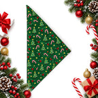 christmas print dog bandana tie on or collar loop one size — Christmas stocking filler gift