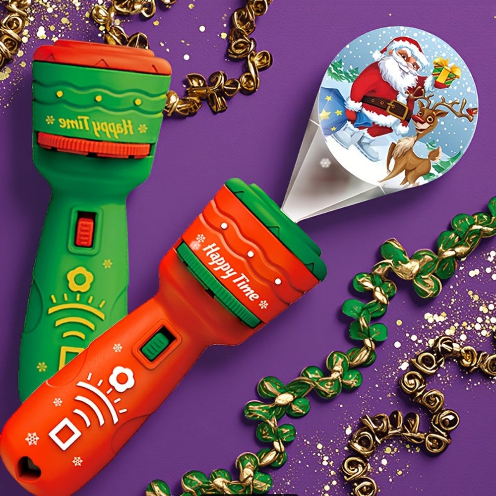 Christmas Projector Torch with 24 Festive Pictures – Kids' Toy