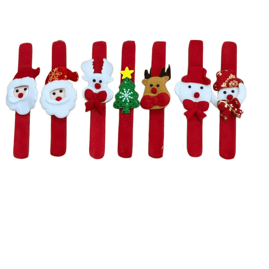 Christmas Slap Bracelets Pack of 10 – Santa, Snowman & Reindeer