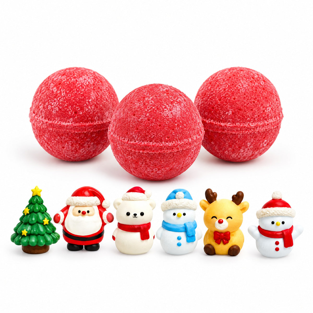 Christmas Surprise Bath Bombs for Kids – 3 Fizzers with Hidden Figures