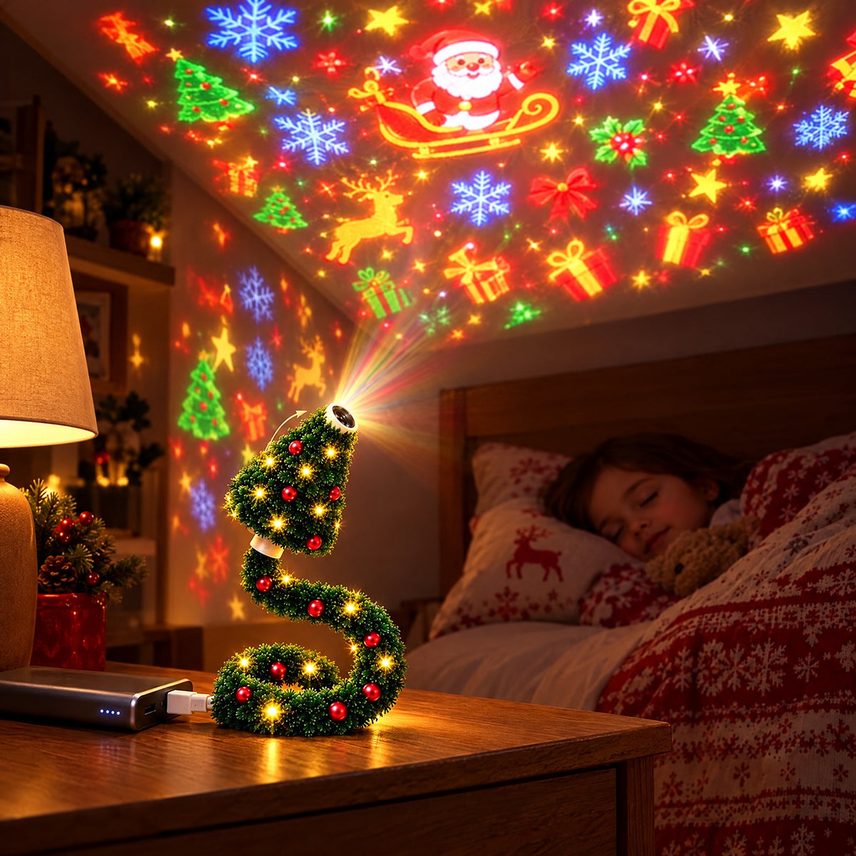 Christmas on the ceiling, in seconds