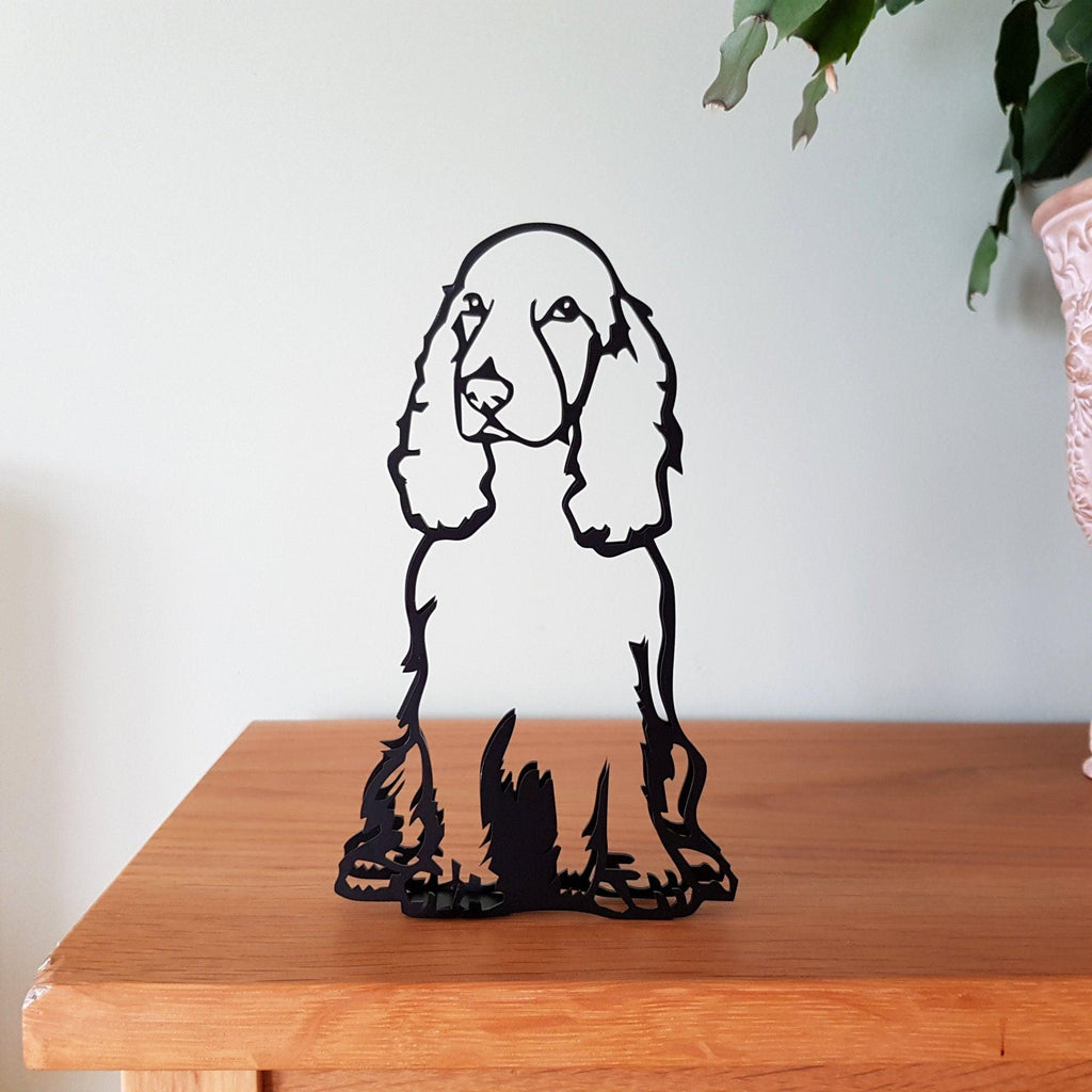 Cocker Spaniel Metal Silhouette Statue – Minimalist Dog Lover Gift