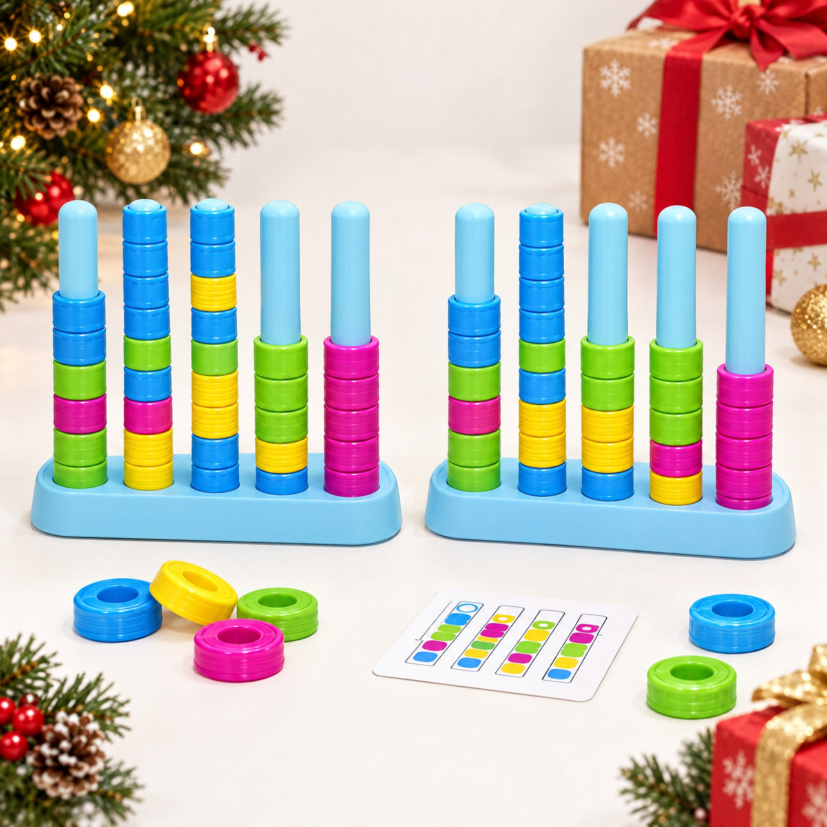 Colour Sorting Ring Race Game – 2-Player Stacking Puzzle for Families