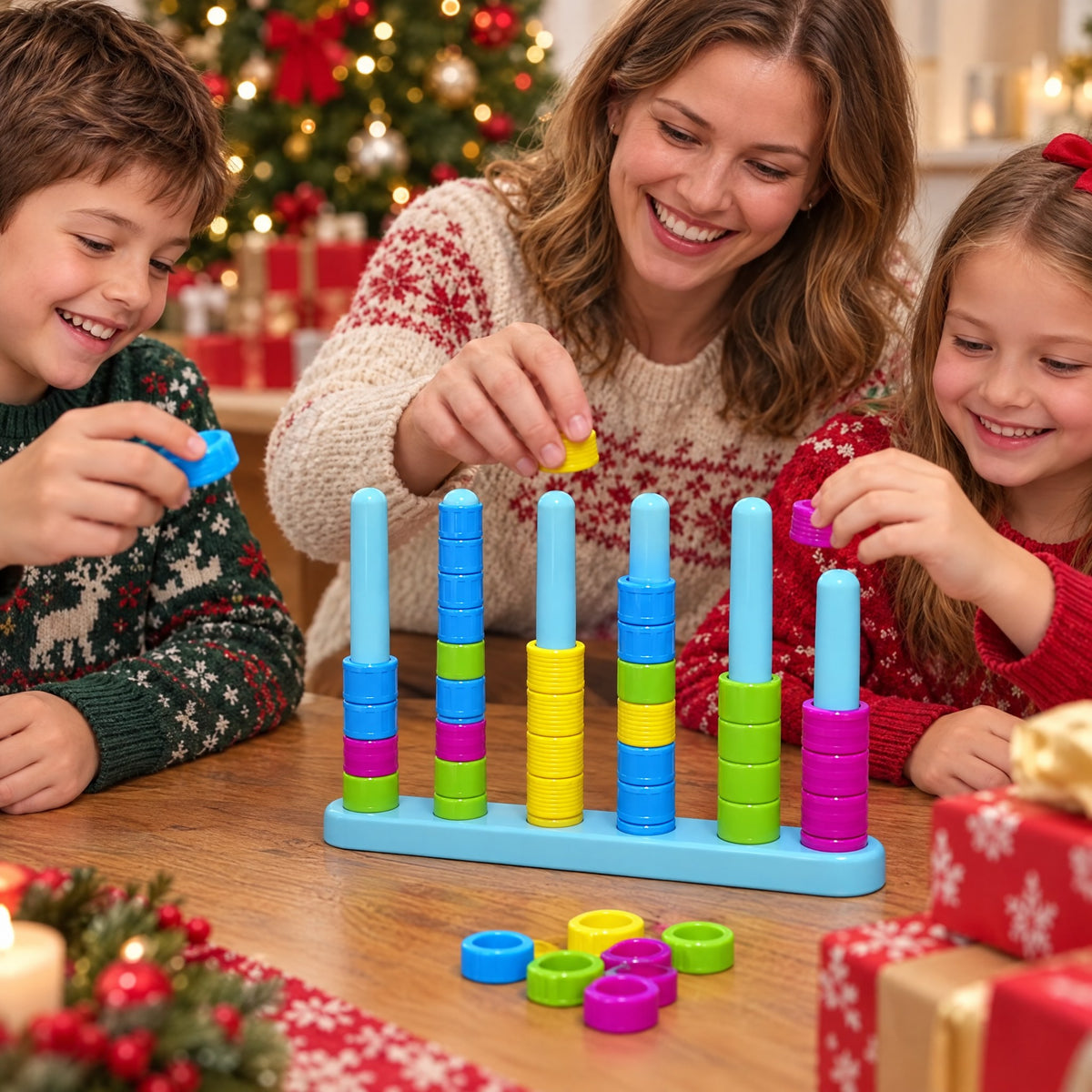 Colour Sorting Ring Race Game – 2-Player Stacking Puzzle for Families