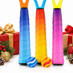 Colourful Tennis Racket Overgrips 3-Pack with Vibration Dampeners