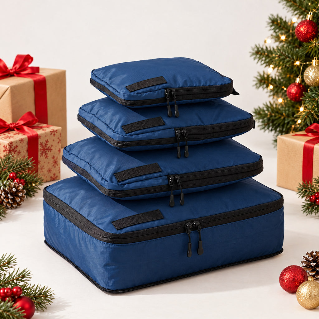 Compression Packing Cubes Set of 4 – Travel Suitcase Organiser Gift