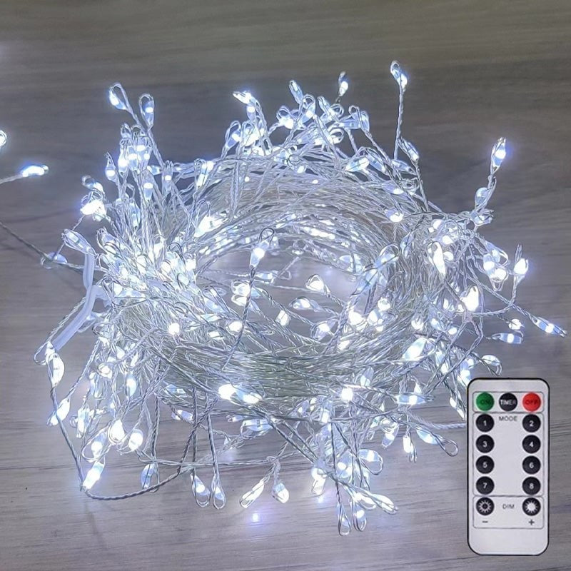 Copper Wire Cluster Fairy Lights with Remote, 8 Lighting Modes