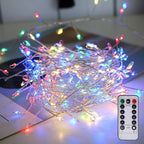 Copper Wire Cluster Fairy Lights with Remote, 8 Lighting Modes