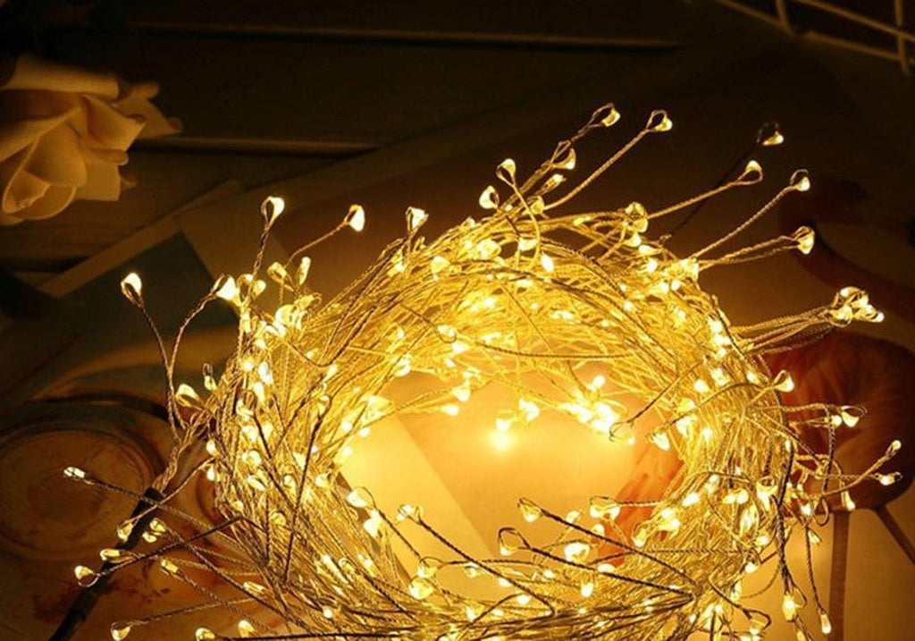 Copper Wire Cluster Fairy Lights with Remote, 8 Lighting Modes