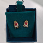 Crystal Robin Stud Earrings – Sparkly Christmas Gift for Her