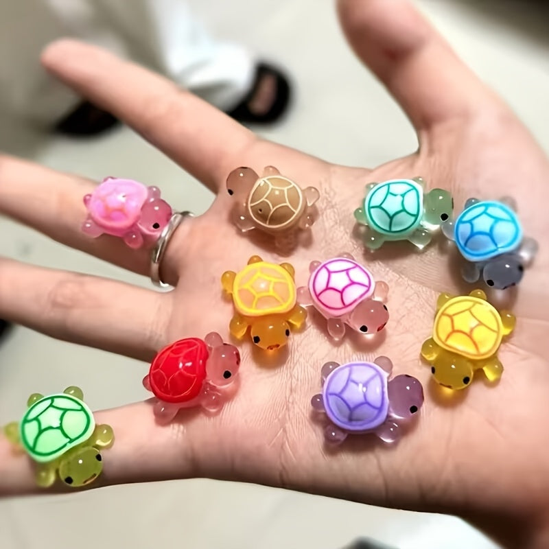 47 Glow-in-the-Dark Mini Resin Turtles, Tiny Stocking Surprise