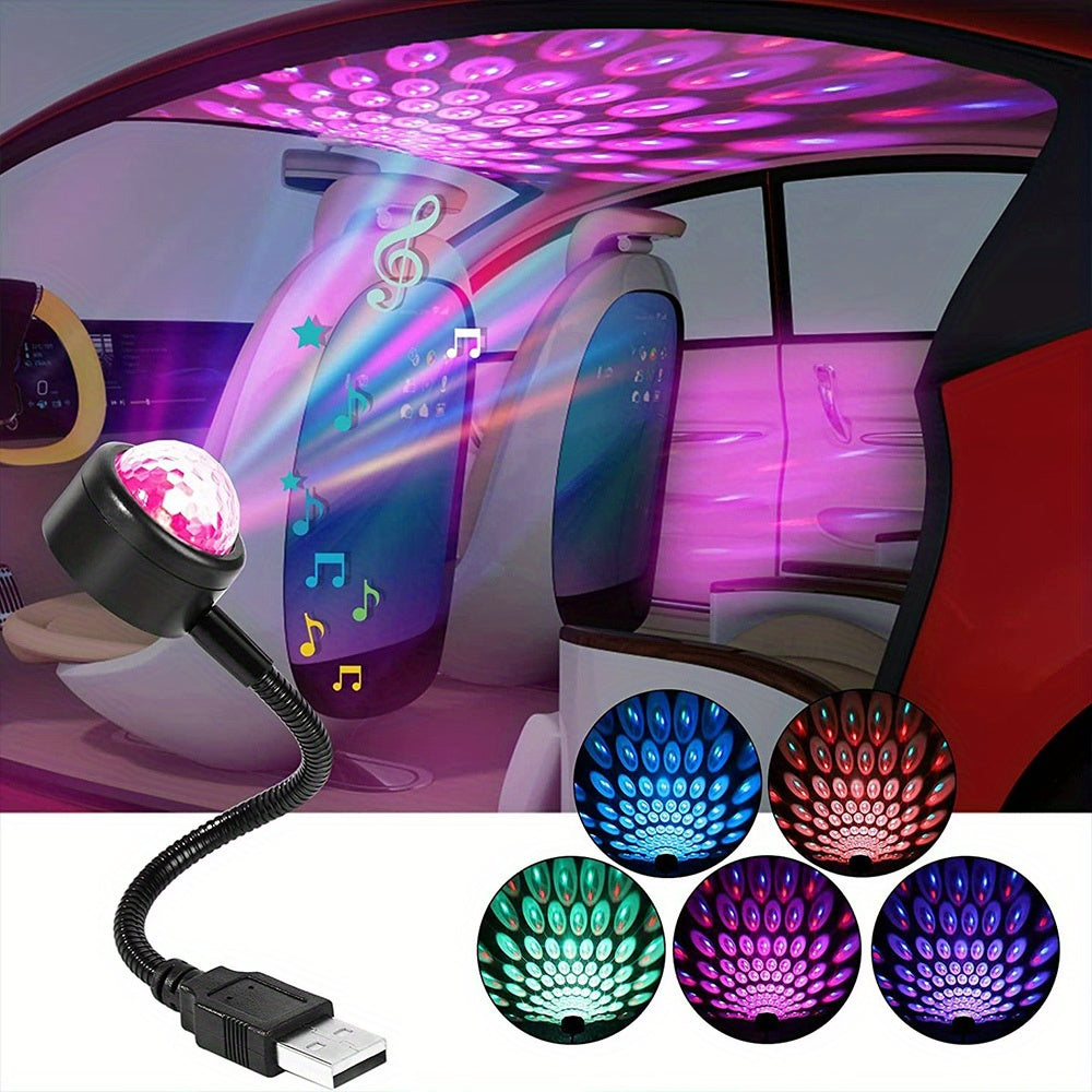 USB Colour-Changing Disco Ball Light for Car and Bedroom