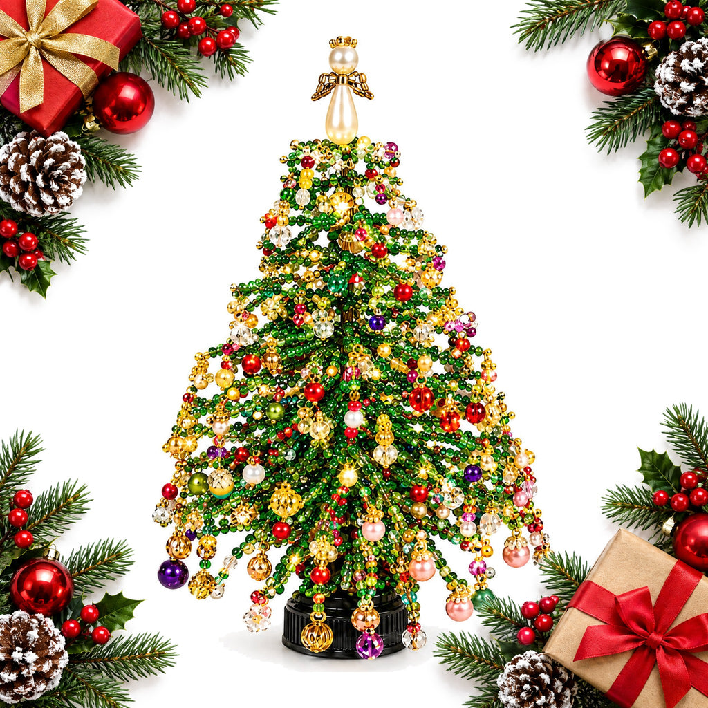 diy beaded mini christmas tree craft kit — Christmas stocking filler gift