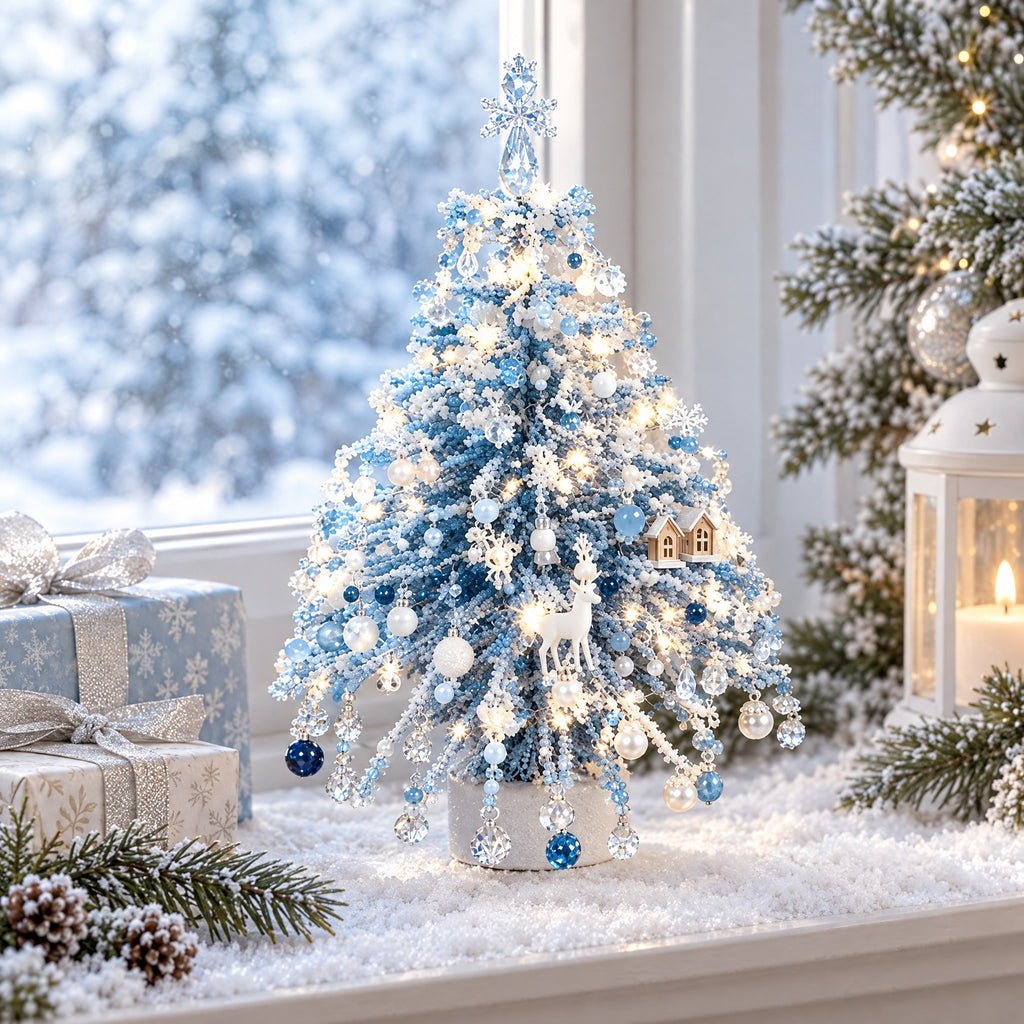 DIY Beaded Mini Christmas Tree Craft Kit, Make Your Own Decoration