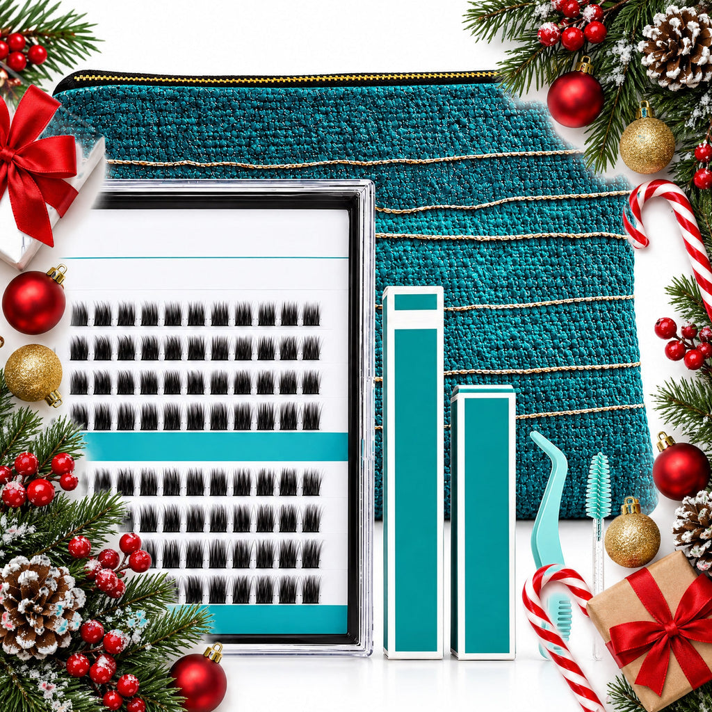 diy clip on lash cluster starter kit with bond seal and tweezers — Christmas stocking filler gift