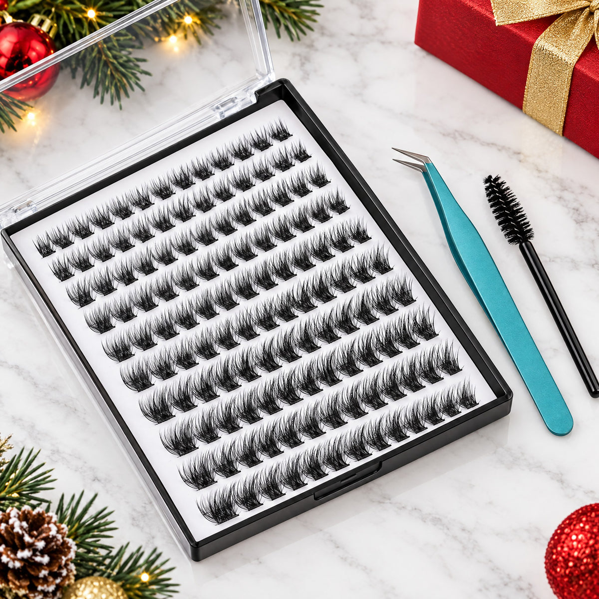 DIY Clip-On Lash Cluster Starter Kit with Bond, Seal and Tweezers