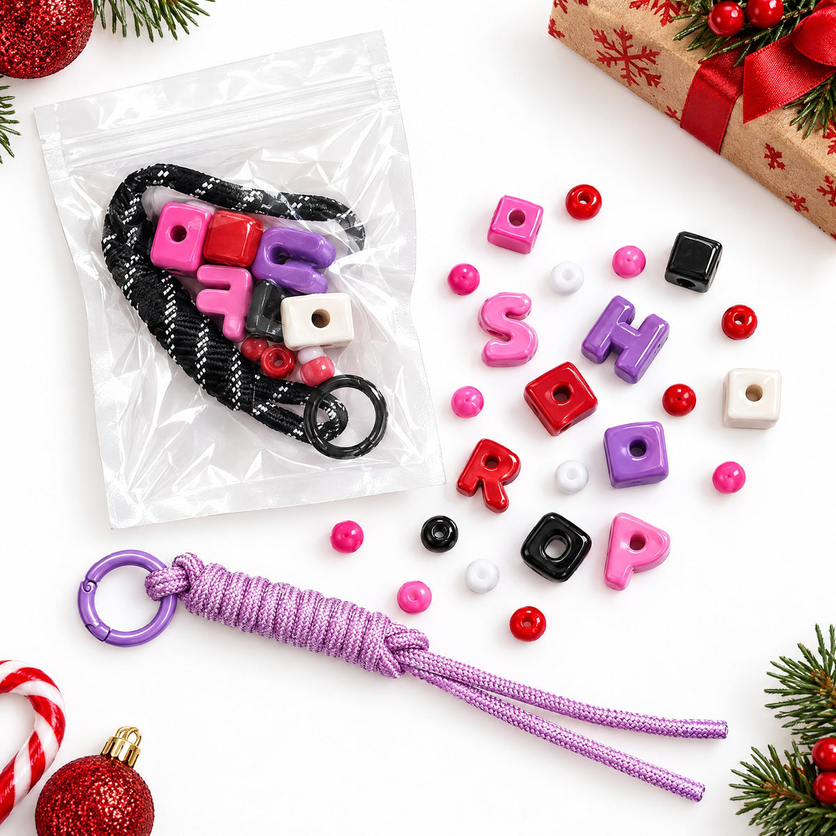DIY Personalised Bead Bag Charm Kit – Spell Their Name in Candy Beads
