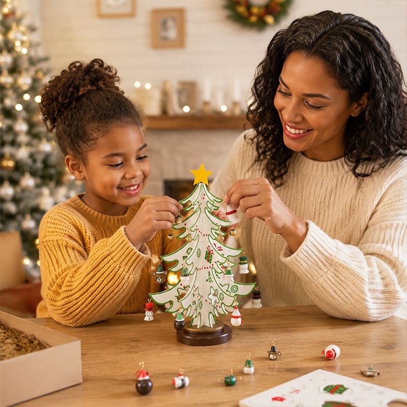 DIY Wooden Tabletop Christmas Tree – Slot Together & Decorate Kit