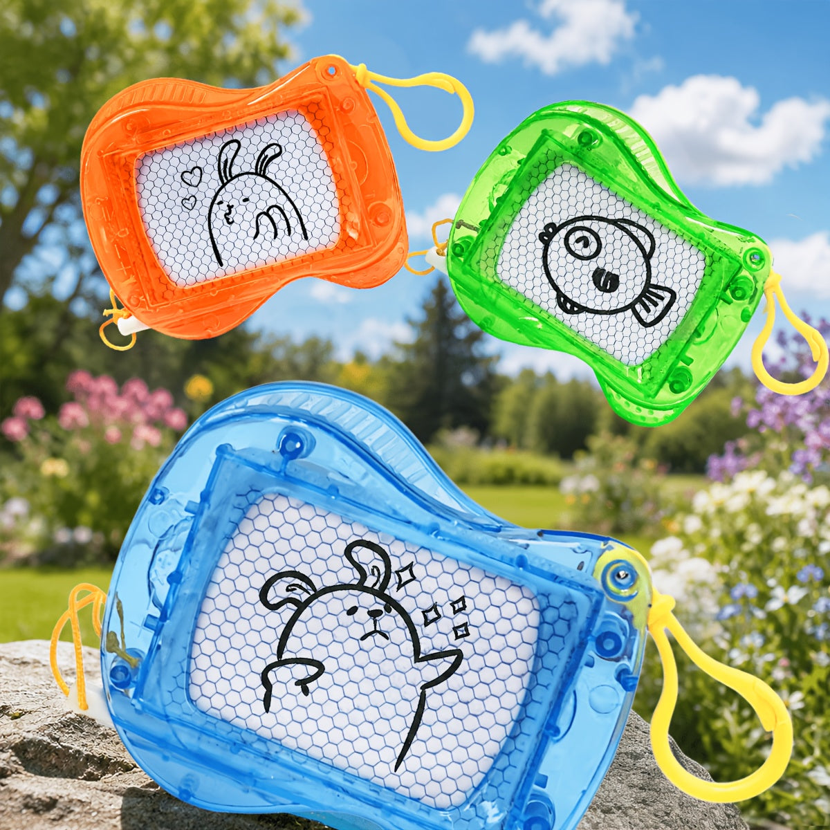 Draw a bunny, wipe it, draw a fish