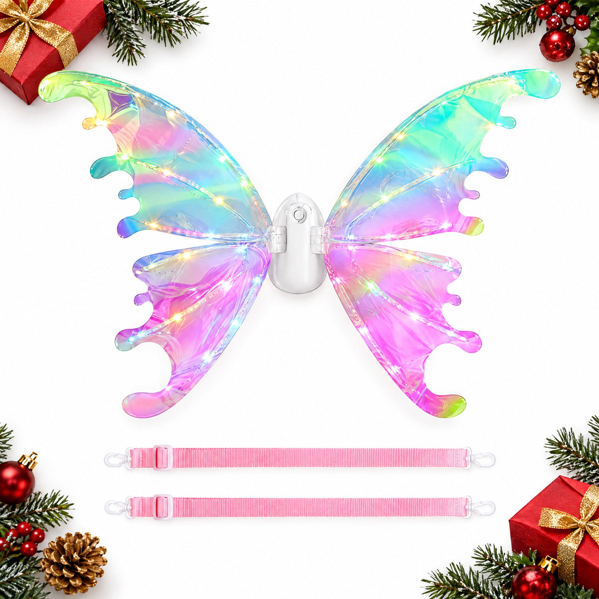 Electric Fluttering Fairy Wings for Kids – Light-Up Wings with Music