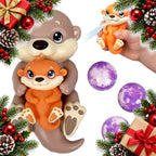 floating otter bath toy with 3 lavender bath bombs bedtime gift — Christmas stocking filler gift