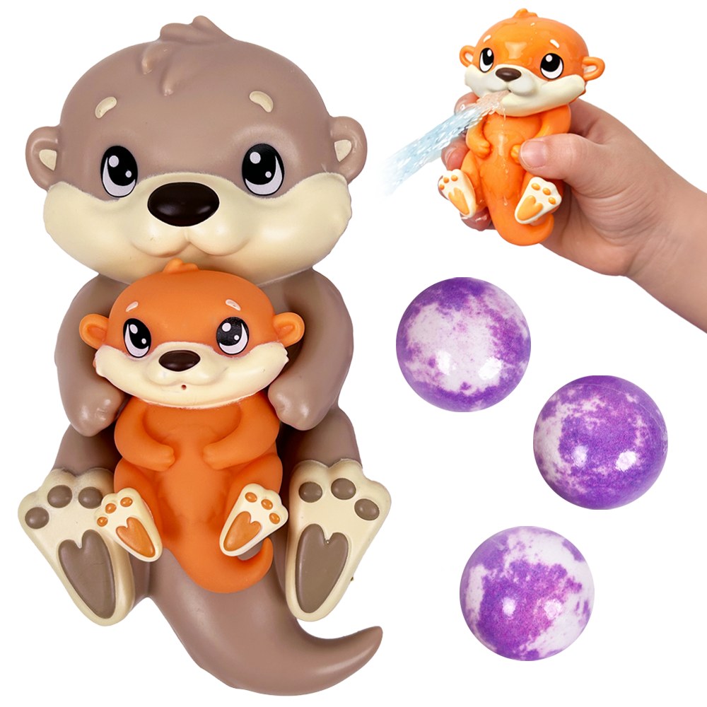 Floating Otter Bath Toy with 3 Lavender Bath Bombs – Bedtime Gift