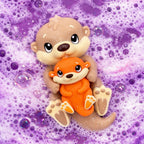 Floating Otter Bath Toy with 3 Lavender Bath Bombs – Bedtime Gift