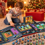 Fold-Out Toy Car Garage Playset with Pull-Back Die-Cast Cars