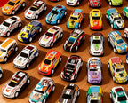 Fold-Out Toy Car Garage Playset with Pull-Back Die-Cast Cars