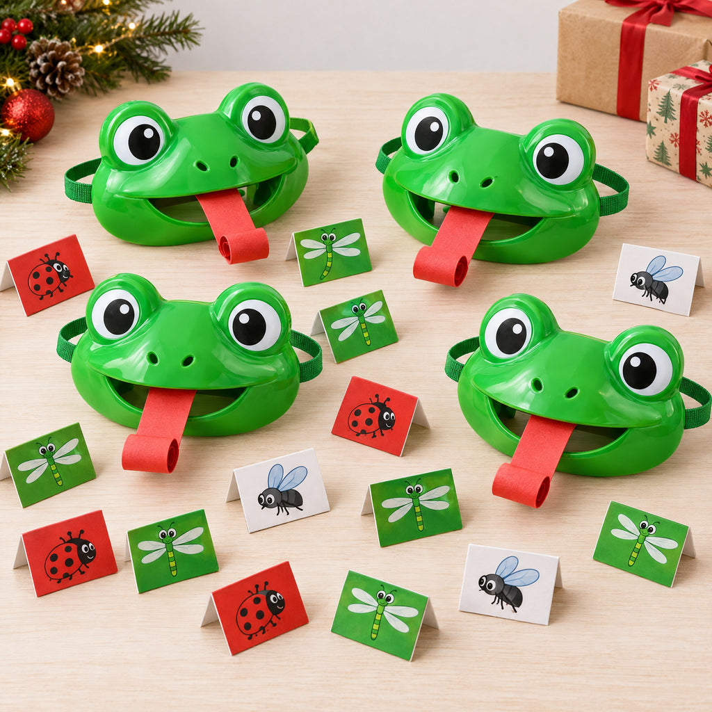 Frog Tongue Mask Party Game, Catch-the-Bugs Family Fun