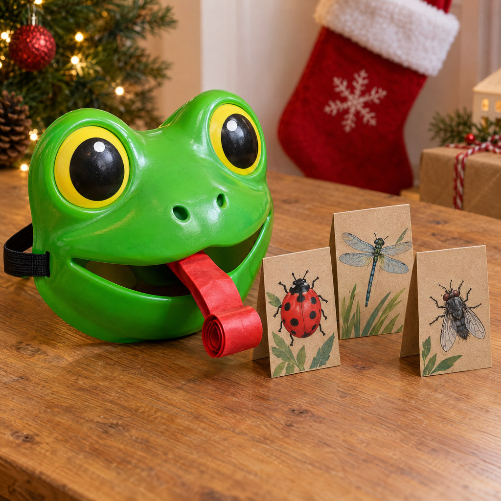 Frog Tongue Mask Party Game, Catch-the-Bugs Family Fun