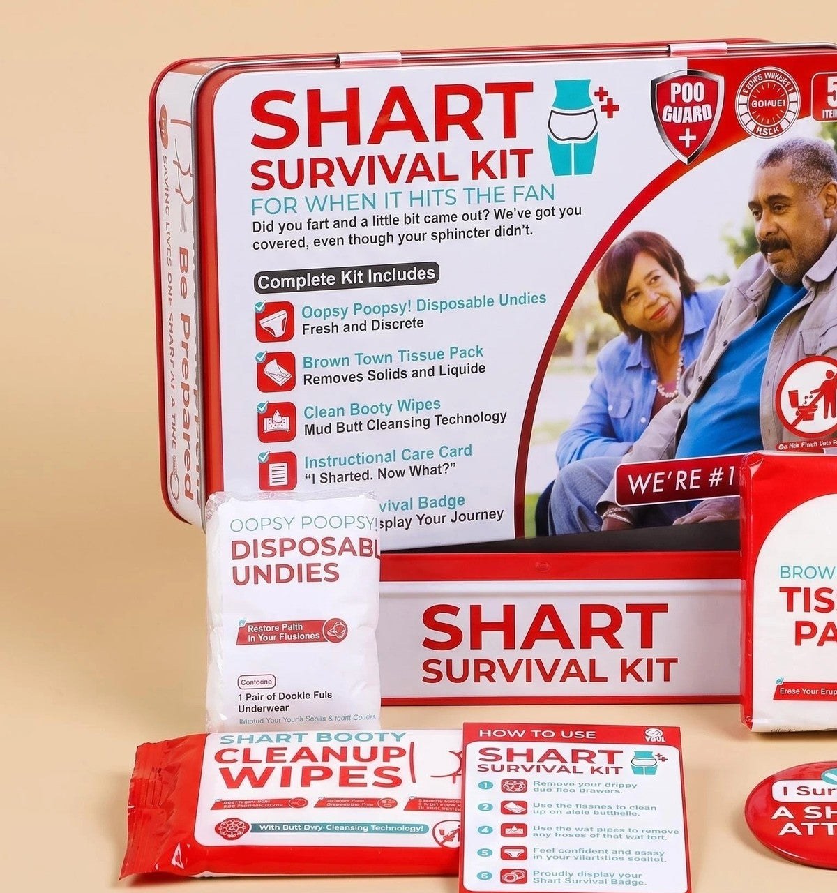 Funny Emergency Survival Kit Gift Tin – Cheeky Gag Gift for Adults