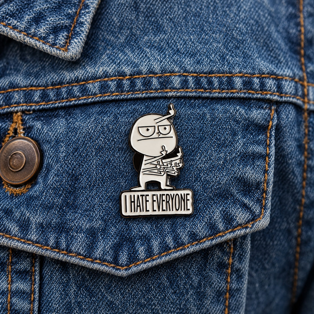 Funny I Hate Everyone Enamel Pin, a Grumpy Secret Santa Gift