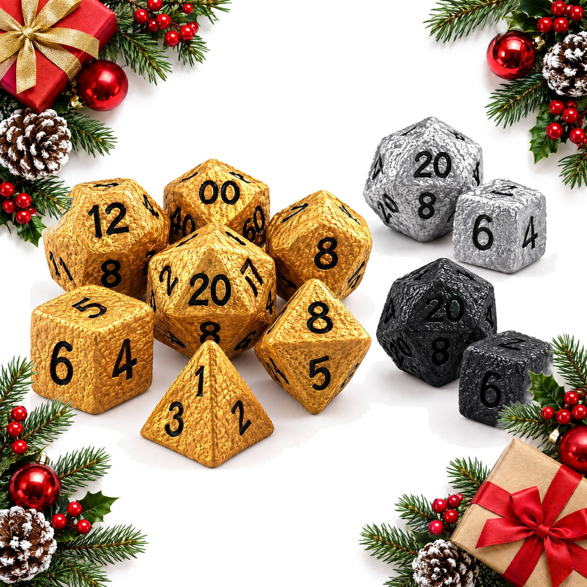 giant squishy foam dice set 7 polyhedral rpg dice asteroid texture — Christmas stocking filler gift
