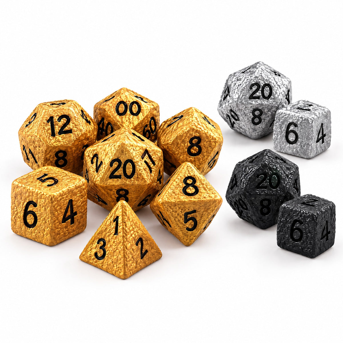 Giant Squishy Foam Dice Set – 7 Polyhedral RPG Dice, Asteroid Texture
