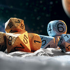 Giant Squishy Foam Dice Set – 7 Polyhedral RPG Dice, Asteroid Texture