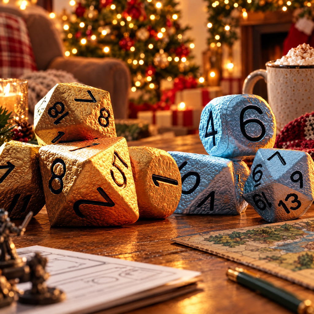 Giant Squishy Foam Dice Set – 7 Polyhedral RPG Dice, Asteroid Texture