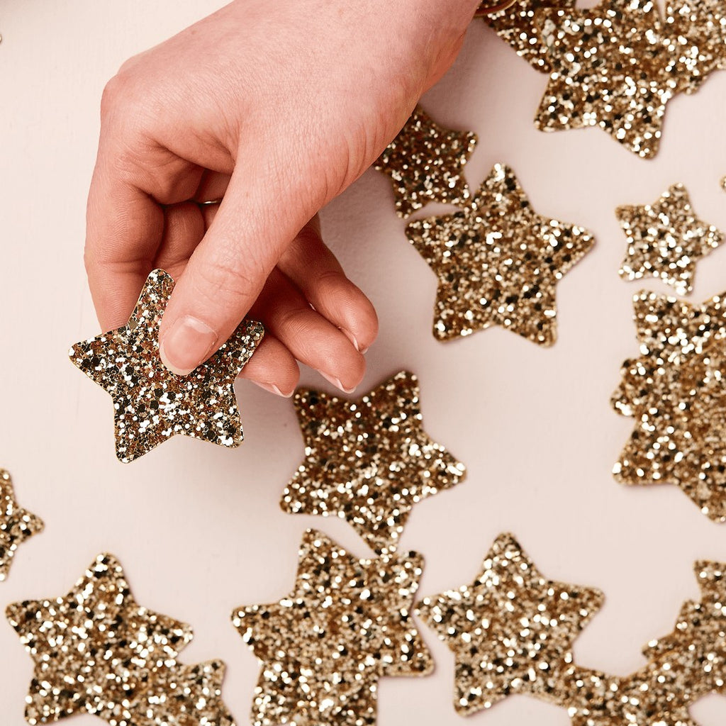 Glitter Star Wall Stickers for Kids' Bedrooms, Pack of 22 Stars