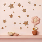 Glitter Star Wall Stickers for Kids' Bedrooms, Pack of 22 Stars