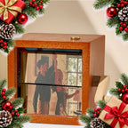 hand crank wooden photo flipbook box made with your photos — Christmas stocking filler gift