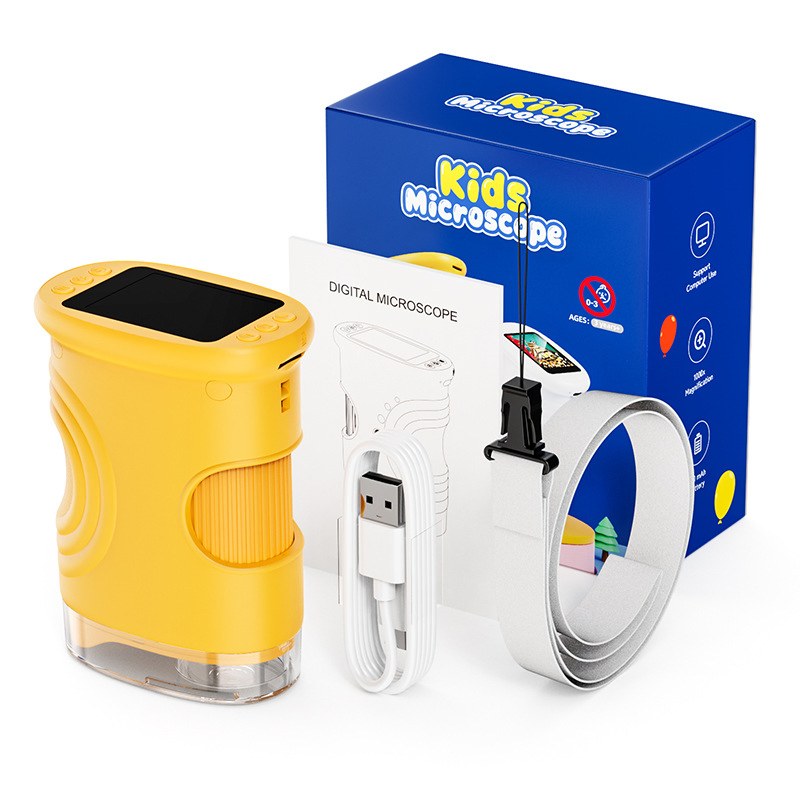 Handheld Kids Digital Microscope with 2-Inch Screen and 1000x Zoom