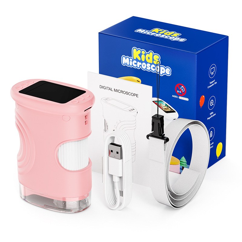 Handheld Kids Digital Microscope with 2-Inch Screen and 1000x Zoom