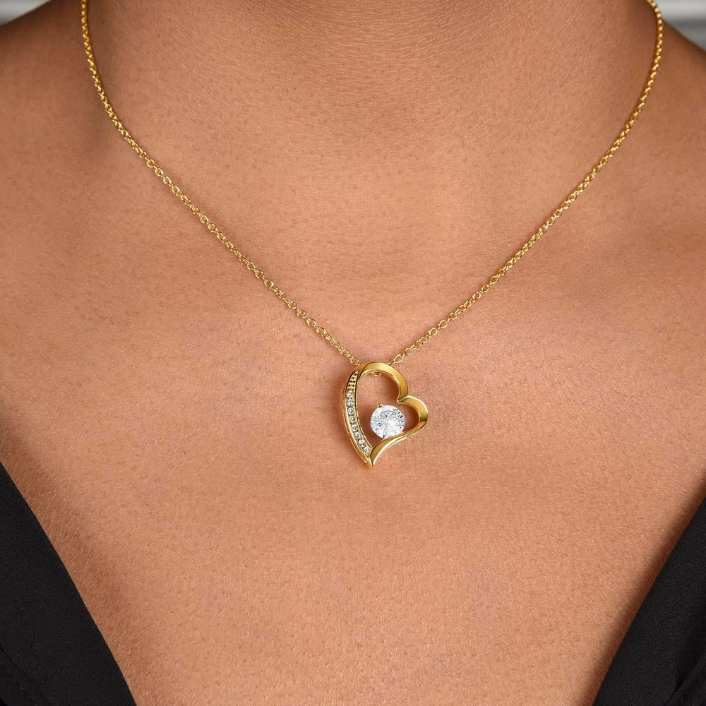 Heart Pendant Necklace with I'm Sorry Message Card in a Gift Box