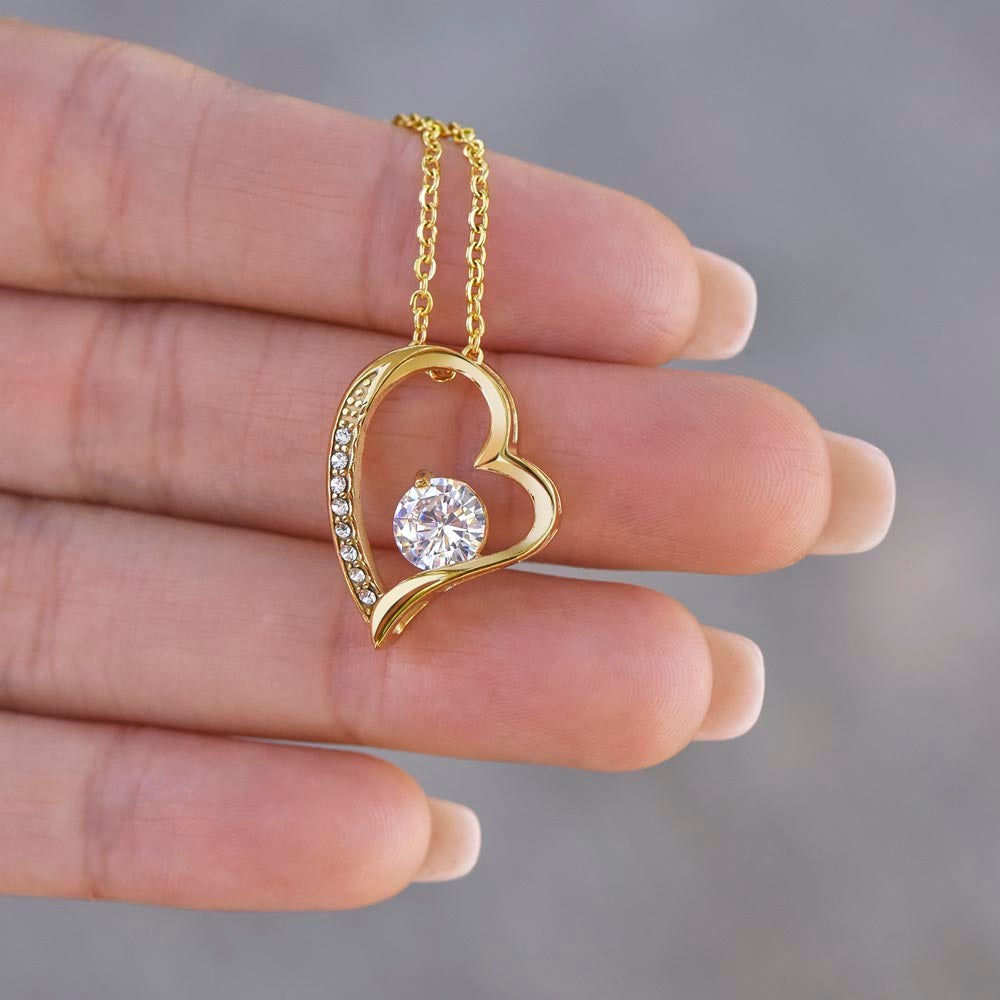 Heart Pendant Necklace with I'm Sorry Message Card in a Gift Box