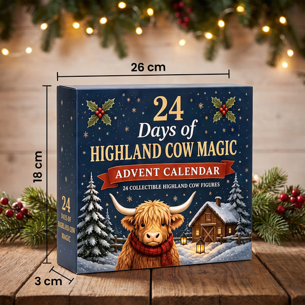Highland Cow Advent Calendar with 24 Mini Collectible Figures